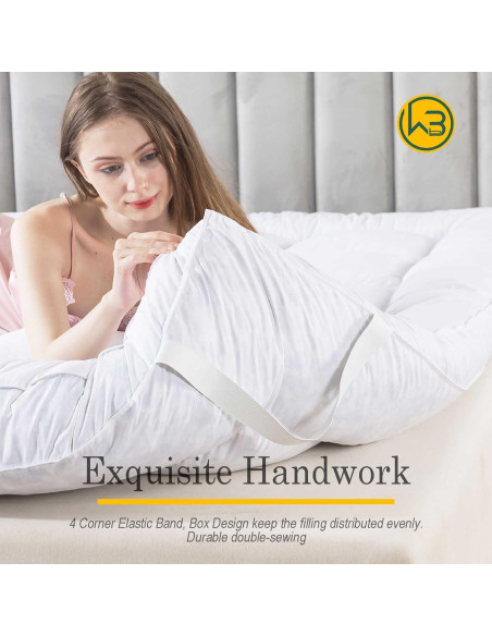 Capa de Colchón Esponjosa WhatsBedding Individual 12.7 cm Algodón