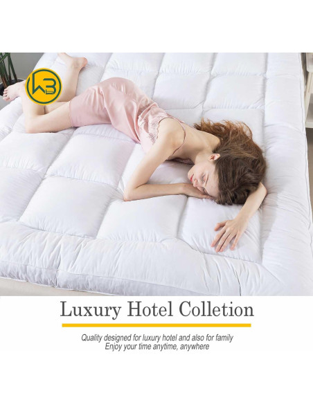 Capa de Colchón Esponjosa WhatsBedding Individual 12.7 cm Algodón