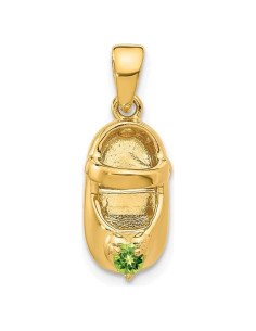 Colgante Charm de Oro Amarillo 10K con Piedra Sintética Verde
