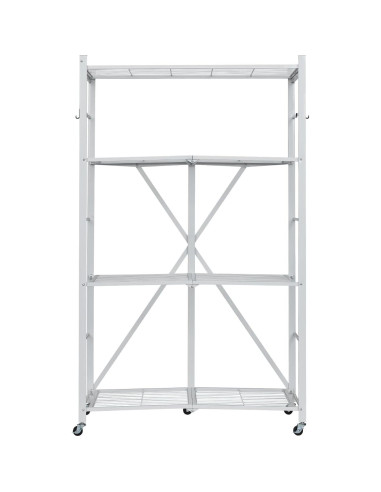 Estante Plegable VEVOR 4 Niveles Blanco 152.4 cm con Ruedas
