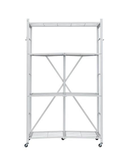 Estante Plegable VEVOR 4 Niveles Blanco 152.4 cm con Ruedas