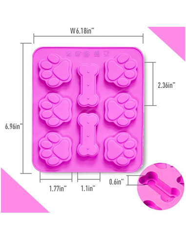 Moldes de Silicona para Golosinas de Perro Juinelate 2 en 1
