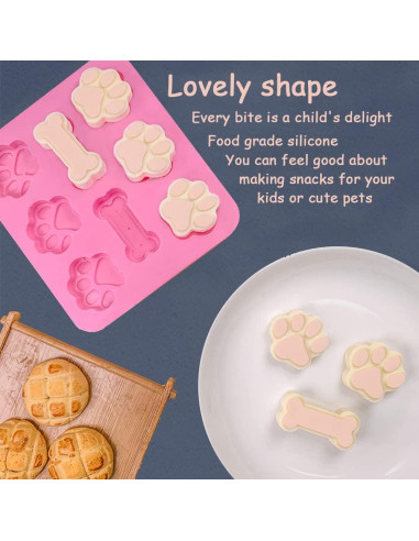 Moldes de Silicona para Golosinas de Perro Juinelate 2 en 1