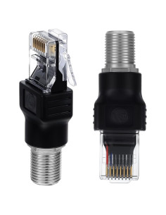 Adaptador Coaxial a Ethernet Alrhso F hembra a RJ45 macho 2 Pcs