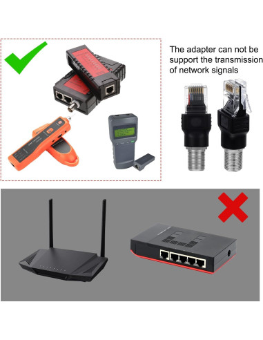 Adaptador Coaxial a Ethernet Alrhso F hembra a RJ45 macho 2 Pcs