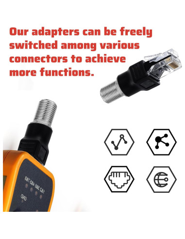 Adaptador Coaxial a Ethernet Alrhso F hembra a RJ45 macho 2 Pcs