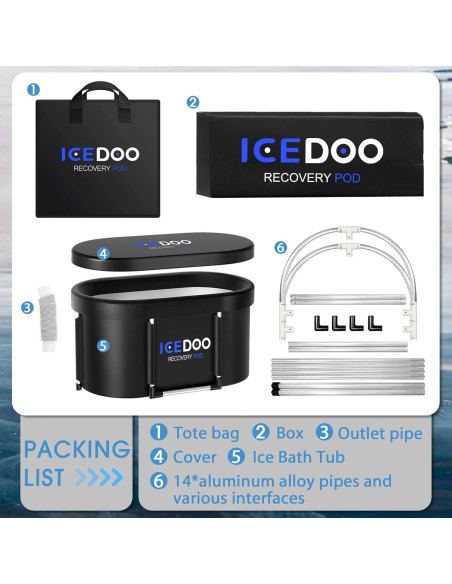 Bañera de Hielo Ovalada Susbie 129 Galones Portátil