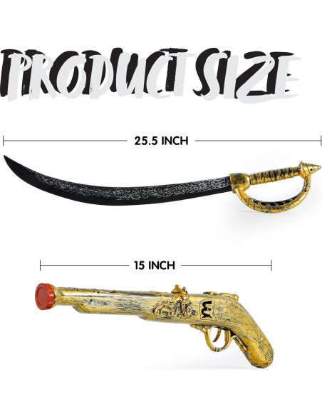 Set Pirata Joyin: Espada 71 cm y Pistolera 40 cm