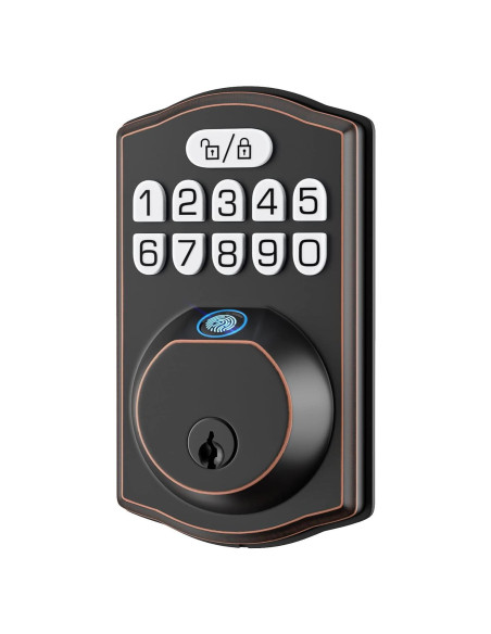 Cerradura Electrónica HOSOM Huella Digital Bronce Aceitado