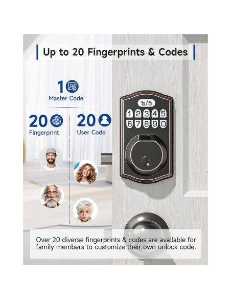 Cerradura Electrónica HOSOM Huella Digital Bronce Aceitado