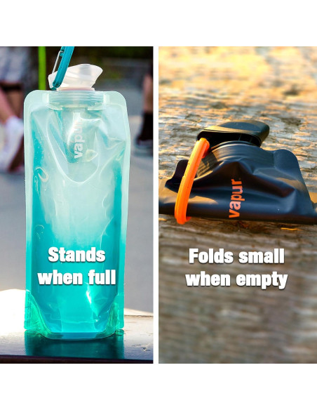 Anti-Botella Flexible Vapur 1L Boca Ancha Paquete de 2