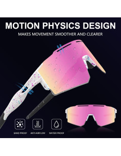 Gafas de sol OULAIQI para ciclismo y béisbol con 3 lentes 2