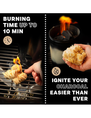 150 Iniciadores de Fuego Naturales Woodover para BBQ y Chimenea