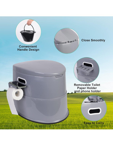 Inodoro Portátil Axidou Plegable con Cubo Desmontable