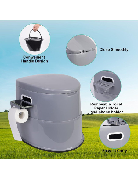 Inodoro Portátil Axidou Plegable con Cubo Desmontable