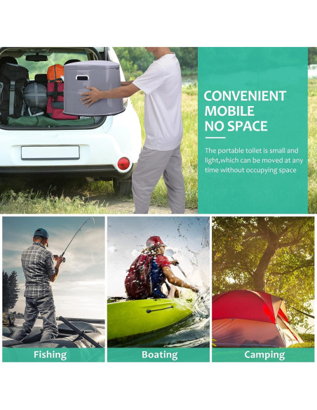 Inodoro Portátil Axidou Plegable con Cubo Desmontable