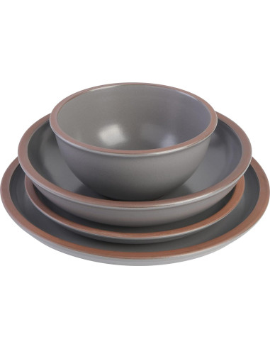 Juego de Vajilla Gibson Elite Lagos 16 Piezas Gris