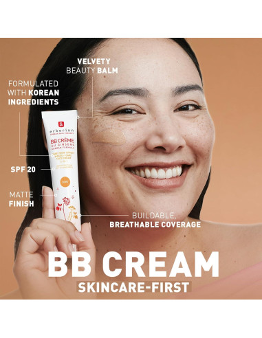 Crema BB Erborian Ginseng 28g SPF Acabado Mate Suave