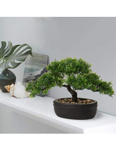 Árbol Bonsai Artificial Briful 25 cm con Maceta Cerámica 2