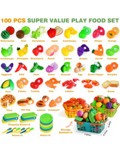 Juego de Comida de Cocina Infantil TooyBing 100 Piezas 2
