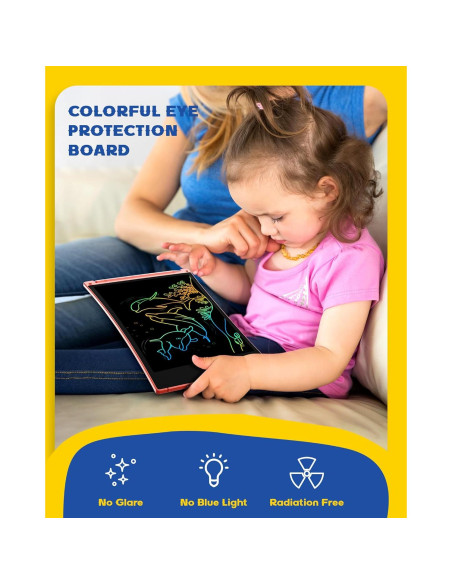 Tableta de Escritura LCD Bravokids 21.6 cm Rosa para Niños