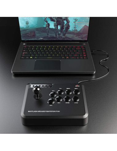 MAYFLASH Arcade Fighting Stick F101 para Switch/PC/PS3