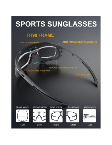 Gafas de Ciclismo X-TIGER con 5 Lentes Intercambiables