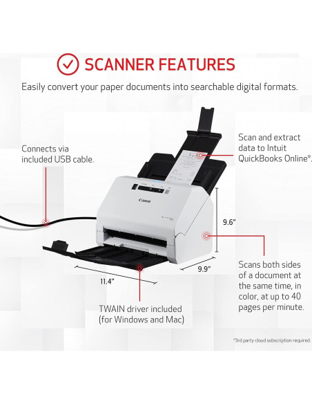 Escáner de Documentos Canon R40 Edición Recibos 2.80 kg