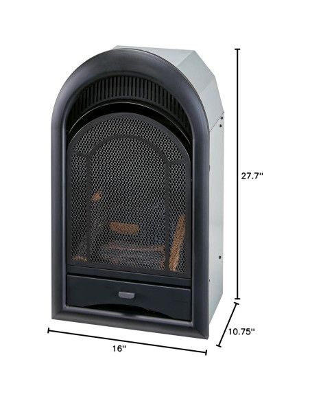 Inserto Chimenea Gas ProCom Doble Combustible 10000 BTU Negro