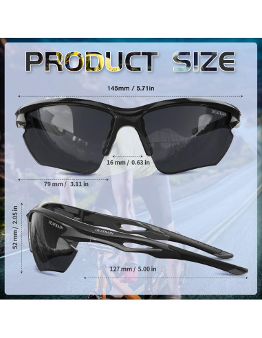Gafas de sol deportivas DEAFRAIN Dfsg21b polarizadas UV400
