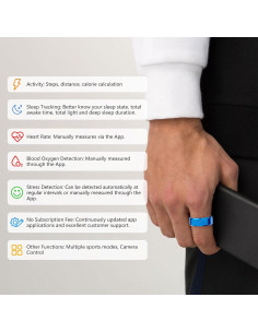 Anillo Inteligente Tulbeys H01 Fitness Monitor Salud Azul 2