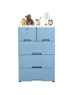 Armario de Almacenamiento Vertical HYYKJ-US con 6 Cajones Azul