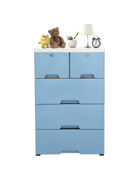 Armario de Almacenamiento Vertical HYYKJ-US con 6 Cajones Azul