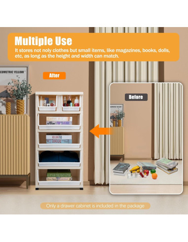 Armario de Almacenamiento Vertical HYYKJ-US con 6 Cajones Azul