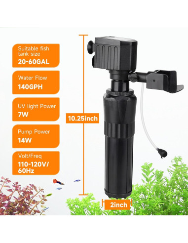 Filtro de Acuario Hygger HG153 14W para 75-227 litros