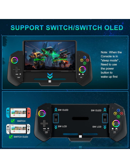 Controlador Inalámbrico MystNova para Nintendo Switch - Negro