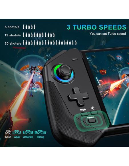 Controlador Inalámbrico MystNova para Nintendo Switch - Negro