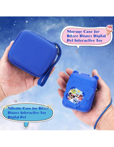 Funda de silicona y transporte para Bitzee Disney Azul