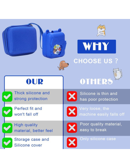 Funda de silicona y transporte para Bitzee Disney Azul