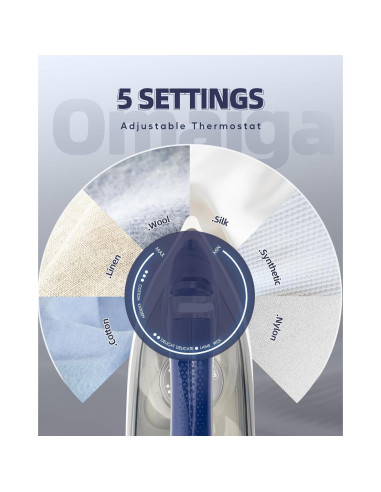 Plancha de vapor OMAIGA 1750W con suela de cerámica 400ml