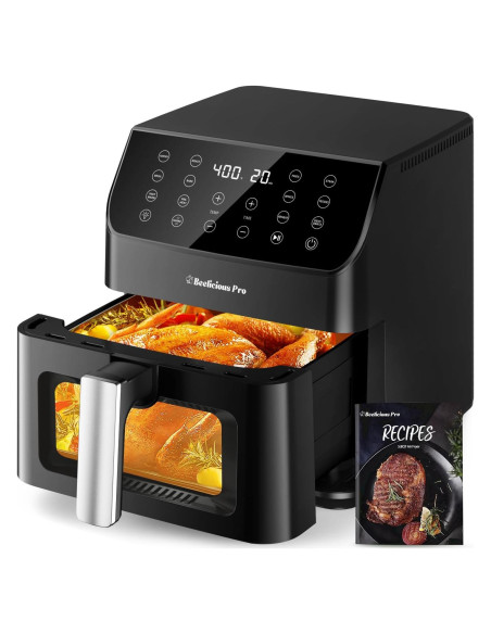 Freidora de Aire Beelicious Pro 5.5L Digital 12 en 1 Negra