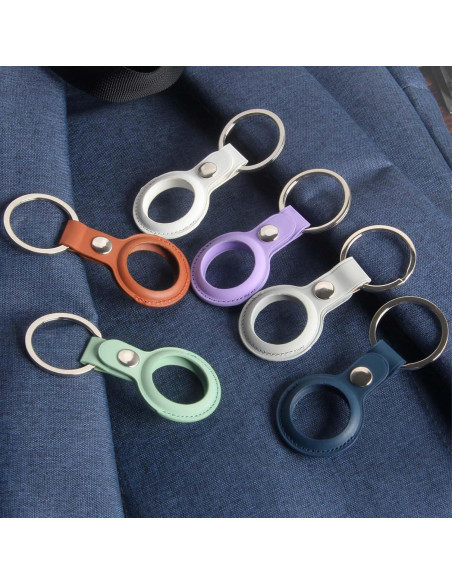 Paquete de 4 Fundas de Cuero para Moto Tag con Llavero - Protección a Prueba de Rayones y Golpes