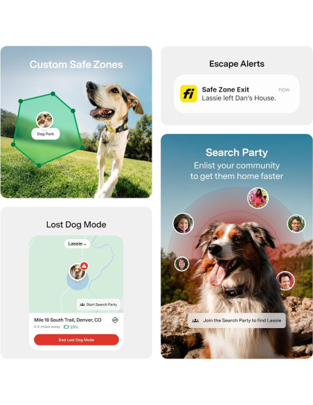 Collar Inteligente Fi 3+ para Perros Pequeños - GPS, Salud, Azul