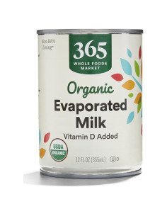 Leche Evaporada Orgánica 365 Whole Foods 340 ml con Vitamina D