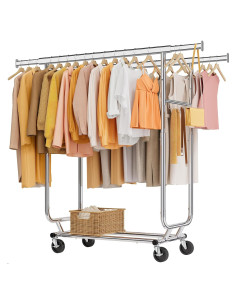 Perchero Doble Barra Tajsoon Plegable con Ruedas 217.7 kg