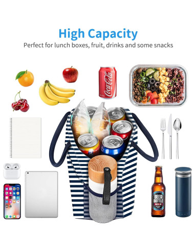 Bolsa de Almuerzo Térmica DALINDA Azul Marino - Reutilizable y Ligera