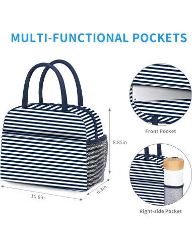 Bolsa de Almuerzo Térmica DALINDA Azul Marino - Reutilizable y Ligera