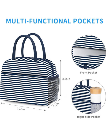 Bolsa de Almuerzo Térmica DALINDA Azul Marino - Reutilizable y Ligera