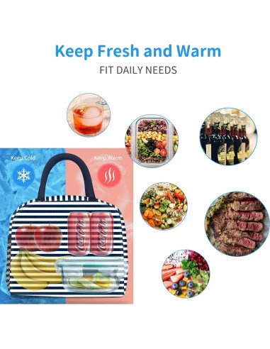 Bolsa de Almuerzo Térmica DALINDA Azul Marino - Reutilizable y Ligera