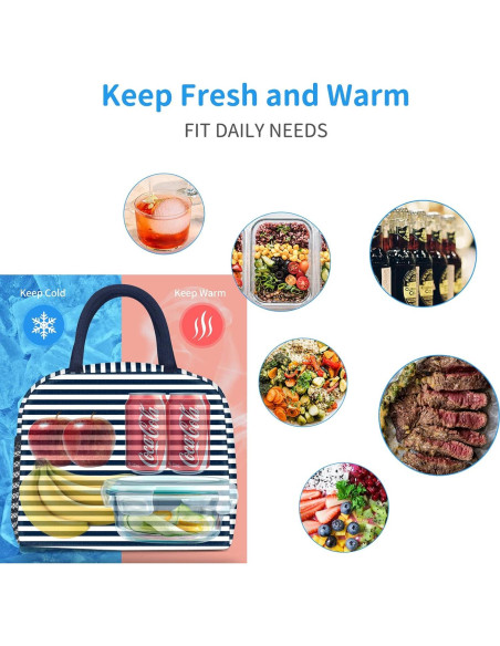 Bolsa de Almuerzo Térmica DALINDA Azul Marino - Reutilizable y Ligera